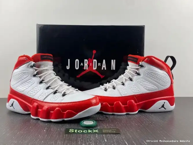 Official Maikesneakers White Red 9 Retro Air Gym Jordan 302370-160 0323